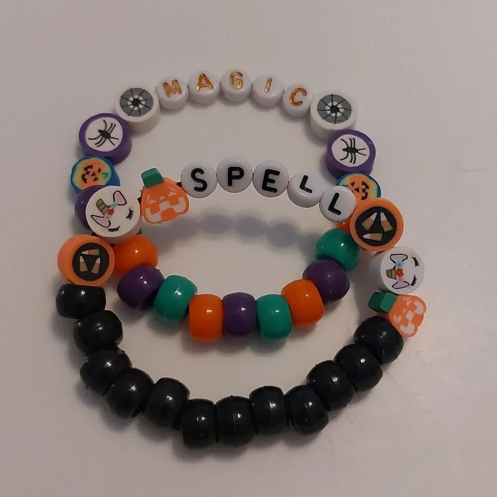 Magic Spell Stretch Bracelet Halloween Hand Crafted 5.5